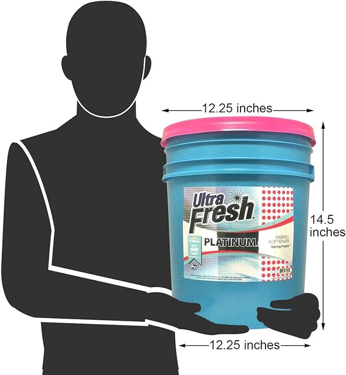 Ultra Fresh Platinum 5 Gallon Spring Fresh Scented Fabric Softener Liquid with Pump for Easy Dispensing for Up to 640 Laundry Loads (3 Pack)