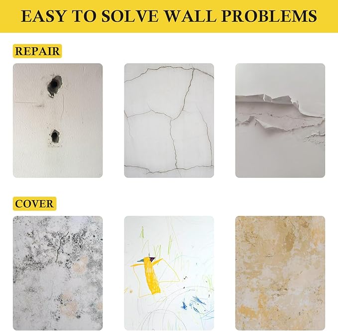 fowong Drywall Repair Kit, Spackle Wall Repair Putty & Paint White, Easy to Fix Wall Holes and Creak Damage with Putty (8oz) and Spackling Paste(7oz)