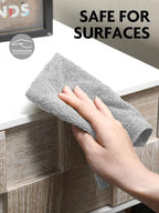 Fantasticlean Microfiber Cleaning Cloth Roll -150 Pack, Tear Away Microfiber Towels, 12" x 12", Reusable, Washable, Ultra Absorbent Dishcloth for Home Supplies, Car, Pet, Kitchen (Pink & Grey)