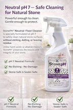 Natural Stone Cleaner - Limestone, Slate & Travertine Cleaner - Natural Stone Shower Cleaner For Marble - Concentrated PH Neutral Floor Cleaner Lavender (25 Fl. Oz)