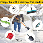 Universal Shovel Handle, Strain-Reducing Elasticity Snow Shovel Handle Ergonomic Back Saver Attachment for Snow Shovels, Rakes, Weed Eater,String Trimmer, Gardening Tools