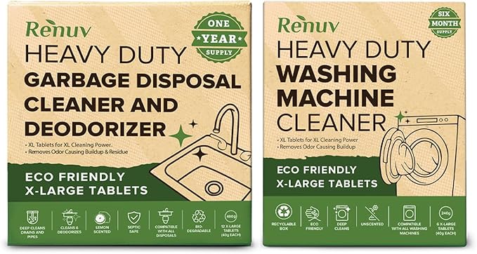 Renuv Garbage Disposal and Washing Machine Cleaner Bundle and Save!