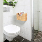 Handwoven Water Hyacinth Wall Magazine Holder - Natural Hanging Organizer for Mail, Newspapers & Magazines, Books & Files - Decorative Boho Storage Basket for Entryway, Bathroom, Living Room, Office.
