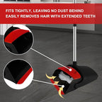 Broom and Dustpan Set for Household, Red Broom with Dustpan Combo Set, 51" Long Handle Dust pan Set for Dog Cat and Hair Clean