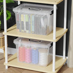Cand 20 quart clear latching tote, 4 packs plastic storage boxes for organising