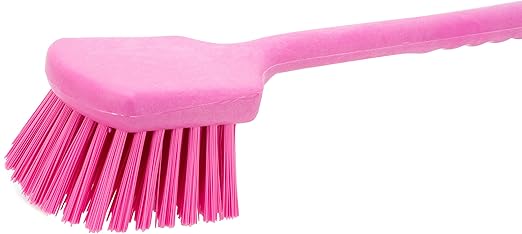 SPARTA 40501EC26 Plastic Large Scrub Brush, Kitchen Brush, Utility Brush With Long Handle For Cleaning, 20 Inches, Pink