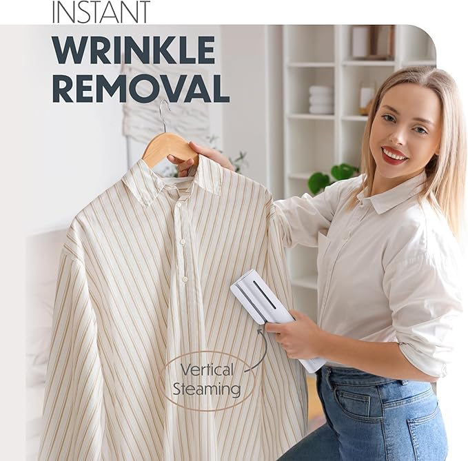 Portable Steamer for Clothes, Professional Handheld Garment Steamer 15s Fast Heat-up, 70ml Water Tank, 900W Mini Steam Iron for Home and Travel