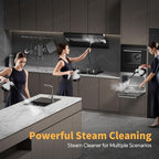 Steam Cleaner, Handheld Steam Cleaner for Home, 16-Piece Steam Cleaner Kit with Automatic Steam Switch, Steamer for Kitchen, Bathroom, Car, Living Room and Multi-Surface Deep Cleaning (White)