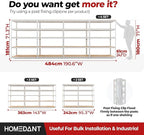 HOMEDANT White 5 Tier Laminated Boltless Heavy Duty Garage Storage Adjustable Wide Size Metal Shelving Unit Utility Rack Shelves Organization Shelf Shed Warehouse 47.7" W x 24.1" D x 71.3" H 3Pack