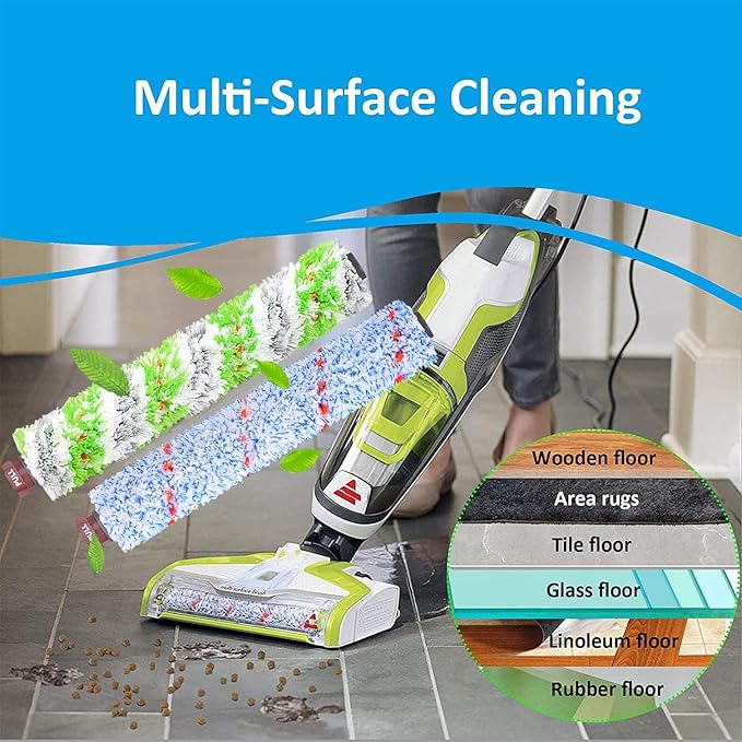 for Bissell CrossWave Pet Pro 2306A CrossWave 1785 Series Replacement Part 1 Pack 2460+1 Pack 1868 Multi-Surface Pet Pro Cleaner Brush Rolls Tangle-Free+4 Pack 1866 Vacuum Filter Part 1613568
