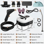 Portable Steam Cleaner, 2500W Pressurized Handheld Steam Cleaner with 1.2L Water Tank, 6 Levels Steam Output, 15s Fast Heating Steamer for Cleaning Home Furniture, Bathroom, Car Detailing (White)