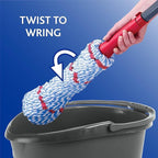 O-Cedar MicroTwist MAX Microfiber Twist Mop with 2 Extra Refills | Features Hands-Free Wringing | Extra Large 18-Inch Mop Head | Safe on All Floor Types,Red