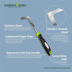 Garden Guru Patio Crack Weeder Tool with Ergonomic Handle – Stainless Steel Weed Puller for Patio Sidewalk Driveway Cracks | Rust Resistant