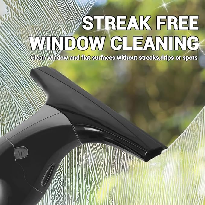 Cordless Window Cleaner,Window Cleaner Squeegee Tool Set for Shower Glass and Strong Suction for Home, Mirror, Glass, Car Windshield, Countertop, Tiles