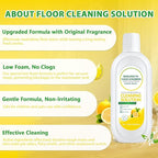 Floor Cleaning Solution Compatible with Tineco – Lemon Floor Cleaner – Long-Lasting, Zesty Scent – For All Cordless Wet/Dry Vacuum Mop Cleaner & Robot Vacuums with Mopping (2 Bottle)