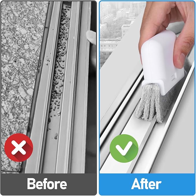 Palksky Window Track Cleaner Set, Window Groove Cleaning Brush Tools, 7 Pieces