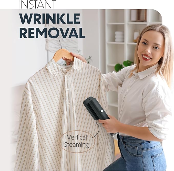 Portable Steamer for Clothes, Travel Garment Steamer for Fabric Wrinkles Remover with Heat-Resistant Glove, 18s Fast Heat-up, 90ml Water Tank, 1200W | Hand Steamer for Home, Office and Travel