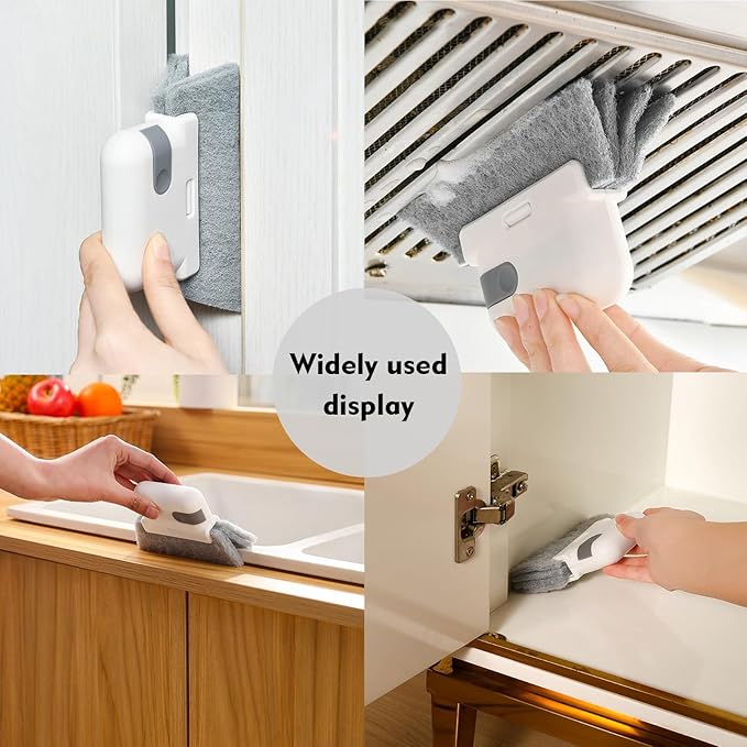 Window Cleaning Brush,Multifucation Groove Cleaning Brush for Household Use, 3 in 1 Window Sliding Door Track Cleaner, Sill, Tile Lines, Shutter, Car Vents, Keyboard, Small Spaces Clean Kit