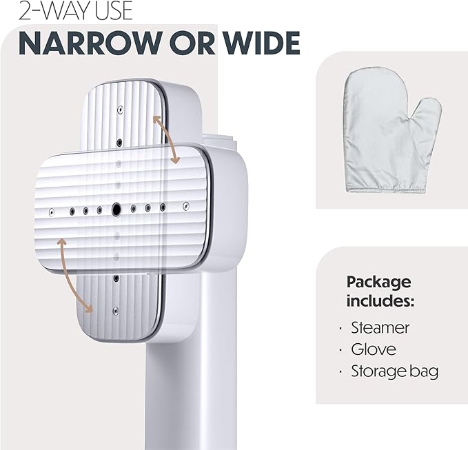 Portable Steamer for Clothes, Travel Garment Steamer for Fabric Wrinkles Remover with Heat-Resistant Glove, 18s Fast Heat-up, 90ml Water Tank, 1200W | Hand Steamer for Home, Office and Travel