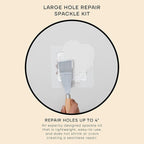 soto Large Hole Repair (Up to 4"), White Spackle, 7-Piece Kit (No. 07 in Situ White) - High Strength Hole Repair Kit for use on: Walls, Drywall, Ceiling, Furniture, Cabinets