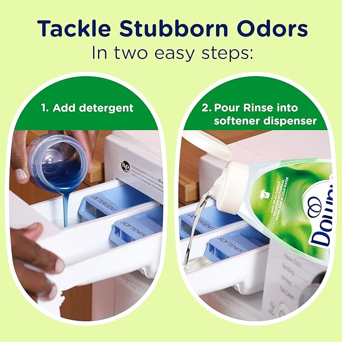 Downy RINSE & REFRESH Laundry Odor Remover and Fabric Softener for Activewear, Active Fresh Scent, 48 oz