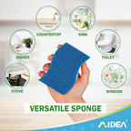 AIDEA Sponges Kitchen, Non-Scratch Scrub Sponge, 24Count, Sponges for Non-Stick Cookware, Kitchen Sponge for Dishes, Cleans Fast Without Scratching, Cleaning Power for Kitchen, Bathroom, Household
