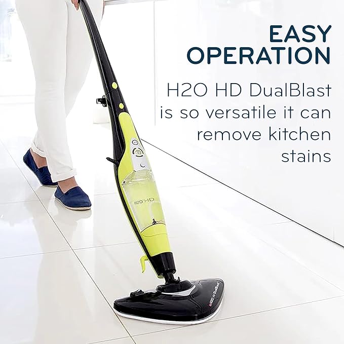 H2O HD 5-in-1 DUALBLAST Steam Mop and Handheld Steam Cleaner For Floor Cleaning, Hardwood Floors, Grout Cleaner, Upholstery Cleaner, Tiles and Carpets