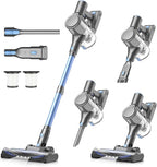 Zefiro Cordless Vacuum Cleaner for Home,450W /40Kpa 50Mins Stick Vacuum(No self-Standing), Anti-Tangle 1.5L Dust Cup, Rechargeable Wireless Handheld Vacuum for Pet Hair/Carpet/Floor,C10