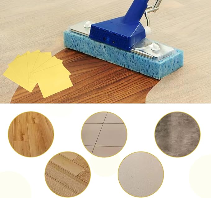 Floor Cleaning Tablets Sheets, Method Hardwood Floor Cleaner and Polish Pack of 300, Concentrate Mild Scent For RV Wall Tiles, Hardwood, Laminate Floor, Yellow