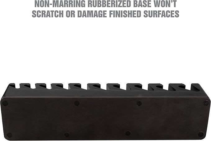 OEMTOOLS 22513 Magnetic Wrench Holder and Tool Organizer, Magnet Holds Up To 10 Wrenches To Most Metal Surfaces, SAE and Metric, 9.25 Inch Magnetic Tool Holder For Shop Or Garage, Black