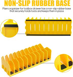 2 Pack Pliers Organizer Storage Rack, Plier Organizer for Toolbox Pliers Wrench Screwdriver, 20 Slots Tool Boxes Drawer Storage for Cutters Tools with Non-Slip Rubber Base,Yellow