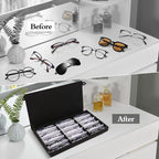 15-Slot Eyeglass Case Organizer - Large Capacity Storage for Prescription Glasses & Eyeglasses, Great for Retail & Home Use
