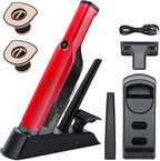Handheld Vacuum Cordless,15KPA High Power Suction,USB Quick Charge,Car Vacuum Cleaner with Storage Dock,Lightweight Rechargeable Dust Buster with Crevice Tool Pet Brush Hand Vac for Home,Red