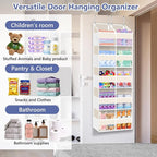 Heavy Duty Over The Door Organizer 5 Tiers, Extra Large Behind Door Storage of 10 Big Front & 10 Mesh Pockets, 80lb Weight Capacity, Doors Organizer Hanging for Closet Bathroom Bedroom Nursery, Beige
