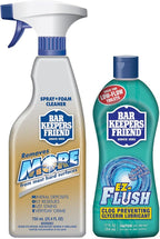 Bar Keepers Friend MORE Spray + Foam Multipurpose Cleaner (25.4 oz) for Shower, Tile, Rust Stains, Hard Water, Soap Scum & EZ-Flush Toilet Bowl Flushing Aid (12 oz) to Help Prevent Clogged Toilets