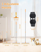 3 in 1 Carpet Rake for Pet Hair Removal Tool, 51” Adjustable Long Handle Pet Hair Removal Broom, Pet Grooming Brush, Cat Dog Hair Remover Carpet Scraper for Rugs, Mats