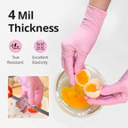 Nitrile Exam Gloves, 4 Mil, Cherry Blossom, Food Safe Gloves Disposable Latex Free, Powder Free
