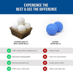 Ezhippie Quality Wool Dryer Balls - 12 XL Pack - 1000+ Loads - Pure Organic Wool - Reusable Natural Fabric Softener Perfect with Essential Oils, Reduce Clothing Static and Wrinkles