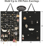 Resovo Hanging Earrings Organizer & Holder - 20 Hooks, Holds Up To 300 Pairs, Compact Design, Soft Material, Earring Hanger & Display for Women & Girls - 1 Pack