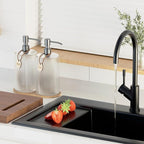 Glass Dish Soap Dispenser Set for Kitchen Sink,18Oz Hand Soap Dispenser for Bathroom with Wood Tray & Silver Stainless Steel Pump,Vertical Stripe Design