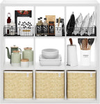 Furinno Cubicle Open Back Decorative Cube Storage Organizer, 9-Cube, White