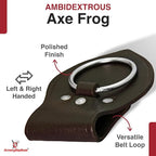 Armory Replicas - Genuine Rawhide Leather Universal Axe Frog - Medieval Hand Crafted O-Ring Funcitonal Outdoor Costume LARP Weapon Holder