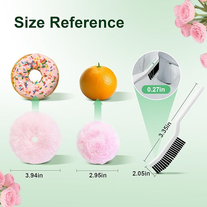 Hard Bristle Crevice Cleaning Brush & Non Scratch Soft Scrub Brush Set, 6-Pack: 4 Stiff Gap Grout Brush+2 Gentle Sponge Brush, Multi-Purpose Bathroom & Kitchen Cleaning Tool