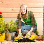 Womens Gardening Weeding Working Gloves, Leather Garden Glove for Women Thorn Proof No Stab for Digging, Planting,Pruning