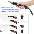 Steam Cleaner, 2500W High Pressure Steam Cleaner for Cleaning, 1.2L Portable Car Steamer with Brush Heads Gloves Scraper handheld Steam Cleaner for Home Use Kitchen Grease Car Detailing (110V, Red)