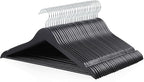 Amazon Basics Wood Suit Clothes Hangers for Closet Organizer, Black, 30-Pack