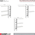 ClosetMaid SuiteSymphony Wood Closet Organizer Kit with Tower, 3 Hang Rods, Top Shelves, 2 Drawers, Adjustable, Fits Spaces 5-9 ft. Wide, Graphite Grey