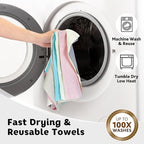 Matthew Microfiber Cleaning Cloth Roll 72Pack (12" x 12") Reusable Paper Towels&Washable Tear Away Towels,Ultra Water Absorbent Lint&Streak Free Cleaning Rags for Glass,Dishwash,Bathroom,Cars-Green