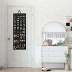 Lolalet Hanging Earring Holder Organizer with 20 Hooks for Women, Earring Organizer Wall Earrings Hanger Pierced Earring Storage, Felt Stud Earring Display, 608 Holes for Earrings - Black, 1 Pack