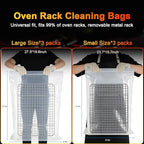 6 Pack Oven Rack Cleaning Bags(No Cleaner Included), Heavy Duty Reusable Leak-Resistant PE Bags for Deep Soaking Grill Grates and BBQ Racks(three 19.6 * 27.5 inch and three 15.7-23.7inch)